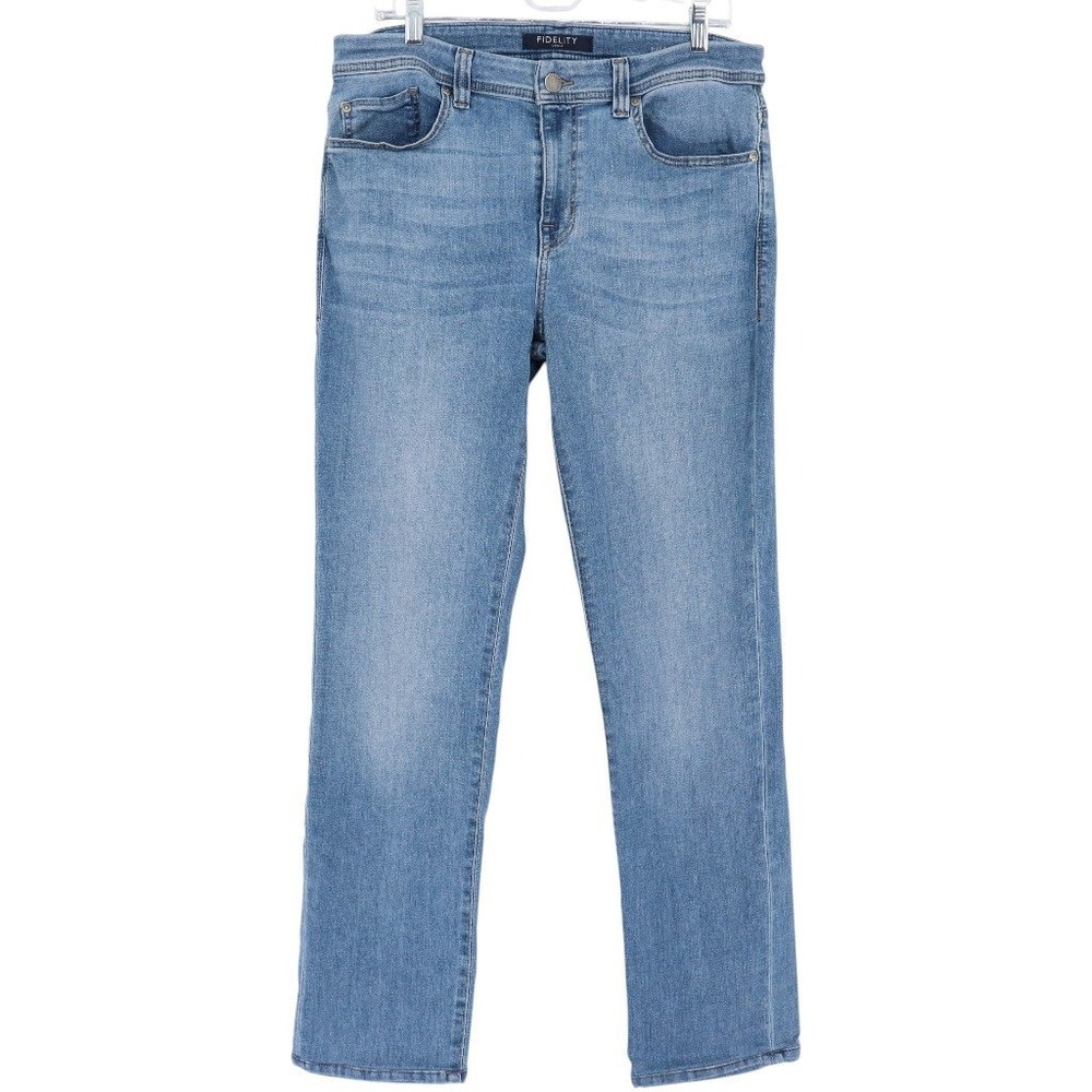 Fidelity Denim Men's Jimmy Posse Slim Straight Jeans Medium Wash Blue Size 34